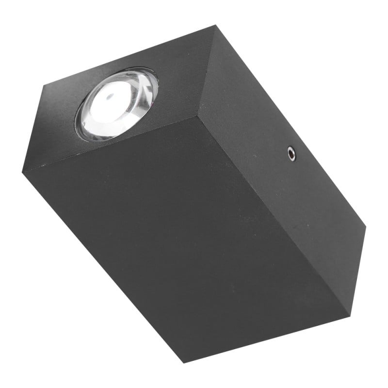 Aplica LED de perete Interior/Exterior Techstar®, Putere 2W, Culoare Lumina 6500K, 600 lm, 9x6 cm, IP 65, Negru - 1 | YEO