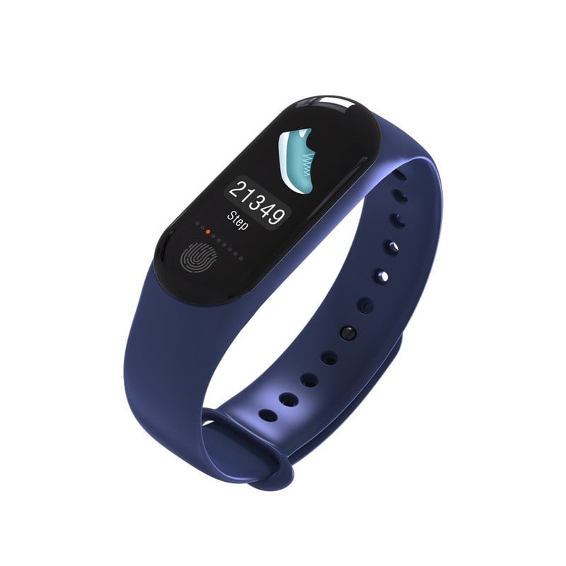 Bratara Smart Fitness Techstar® M3 Plus , Unisex, Monitorizarea Sangelui si Ritmului Cardiac, Albastru Inchis - 1 | YEO