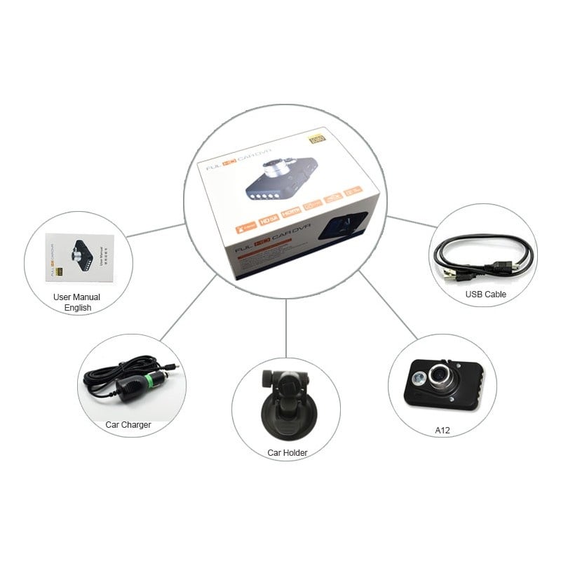 Camera Auto DVR Novatek A12 FullHD 1080p 5.0MPx Black - 2 | YEO