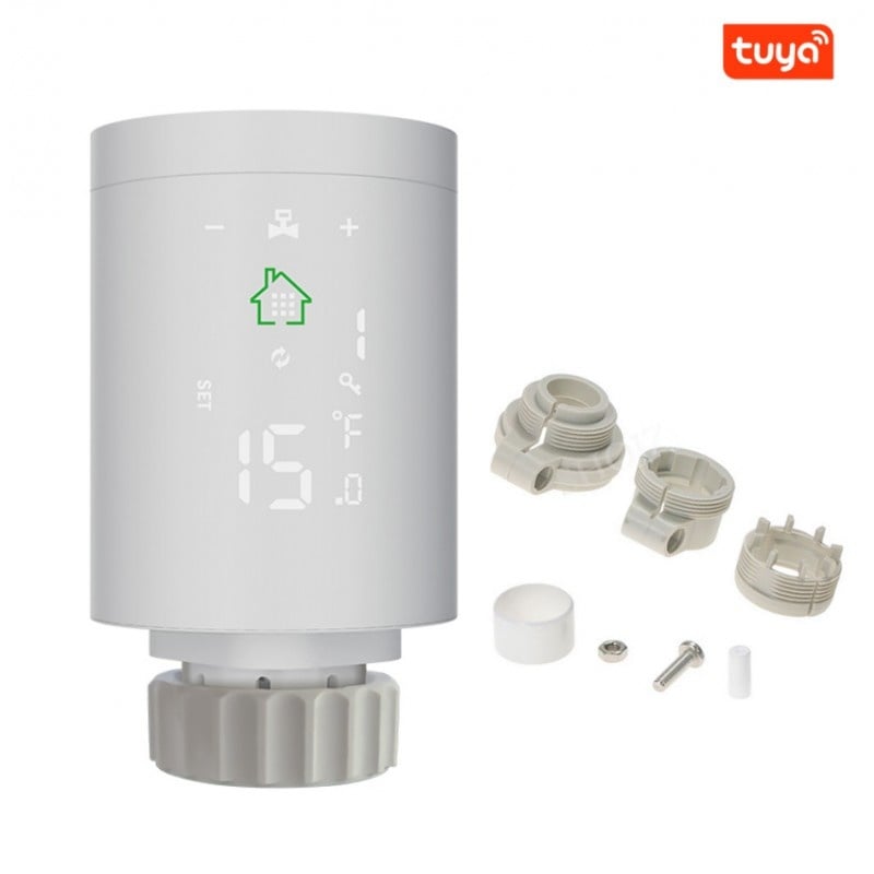 Cap Termostat Inteligent Calorifer Techstar® HY368, Smart, Ecran LED, Protocol ZigBee, Pentru Radiator, Cu Programare, Aplicatie Mobil, Adaptoare Incluse - 1 | YEO