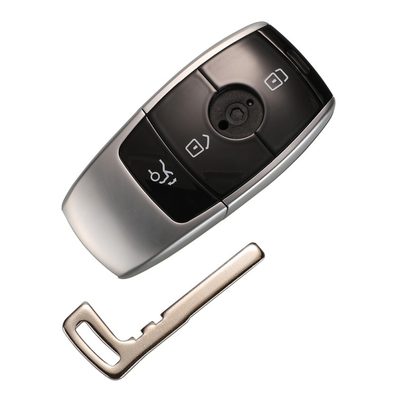 Carcasa cheie auto Techstar® pentru Telecomanda Inteligenta, compatibila cu Mercedes Benz, C200L, E300L, S320, S350L, GLC, 3 Butoane, Negru - 1 | YEO