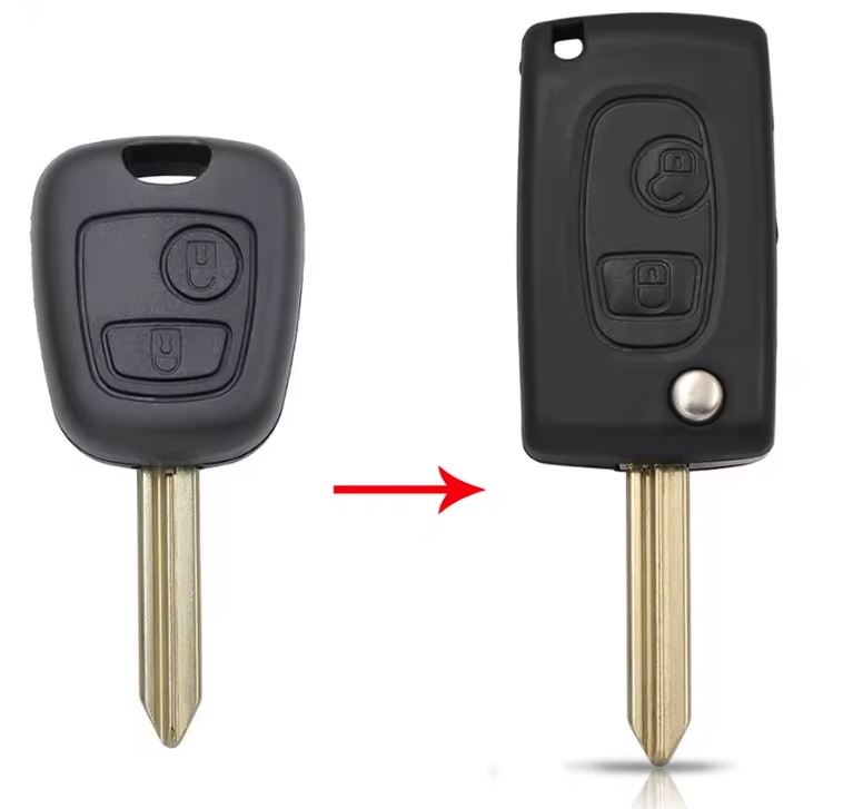 Carcasa Cheie Auto Transformatoare in Flip, cu 2 Butoane, Upgrade cu Lama SX9 pentru Citroen Saxo, Xsara, Picasso, Berlingo (1999-2008) - 1 | YEO