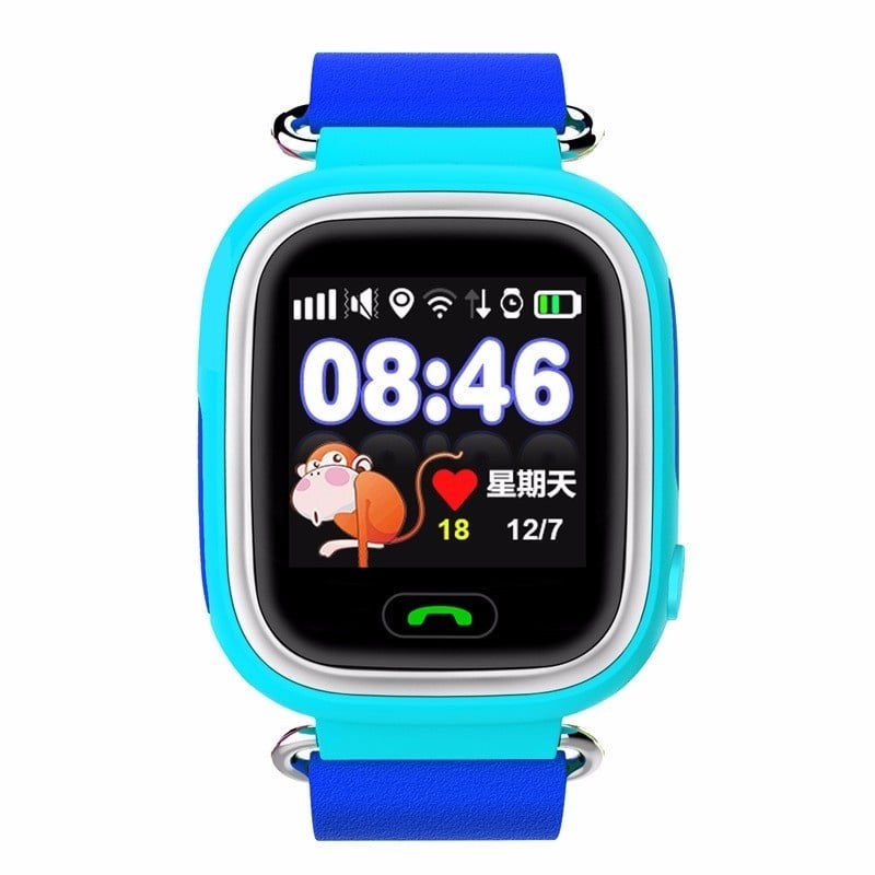 Ceas Smartwatch pentru Copii Albastru Q90 Slot Cartela SIM, GPS Tracker, Wi-Fi, Buton Urgenta SOS, Monitorizare Live - 1 | YEO