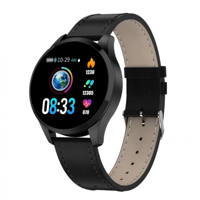 Ceas Smartwatch Techstar® Q9, Bluetooth 4.0, Waterproof IP65, IPS Touch HD, Potrivit Fitness, Android, iOS, Negru