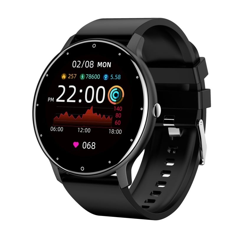 Ceas Smartwatch Techstar® ZL02, Ecran 1.28 Inch TFT, Bluetooth 4.0, Notificari Apeluri/Mesaje, Monitorizare Fitness, Ritm Cardiac Si Tensiune Arteriala, Compatibil IOS/Android, Negru - 1 | YEO