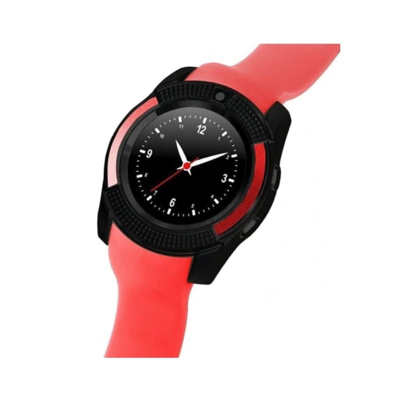 Ceas Smartwatch V8 Rosu HandsFree Bluetooth 3.0 Micro SIM Android Camera 1.3MP - 1 | YEO