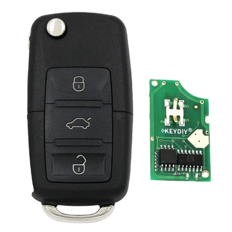 Cheie Auto cu Telecomanda Techstar® TRM-09 pentru VW B01, KEYDIY, 3 Butoane, 300-500 Mhz, Pentru Programul KD300 și KD900, Negru - 2 | YEO