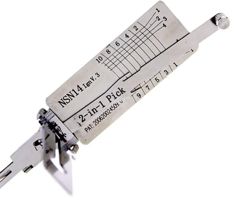 Decodor auto Lishi NSN14 pentru contact si unealta de deschidere 2 in 1, compatibil cu chei Nissan, Infiniti, Subaru si Renault, lama NSN14 #22