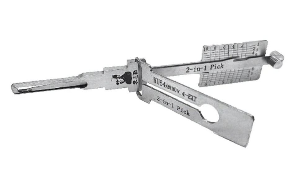 Decodor auto Lishi Original HU64(8910) 2 in 1 Decoder + Pick Mercedes-Benz HU64 10-Cut, deblocare contact, usa, portbagaj - imagine 2