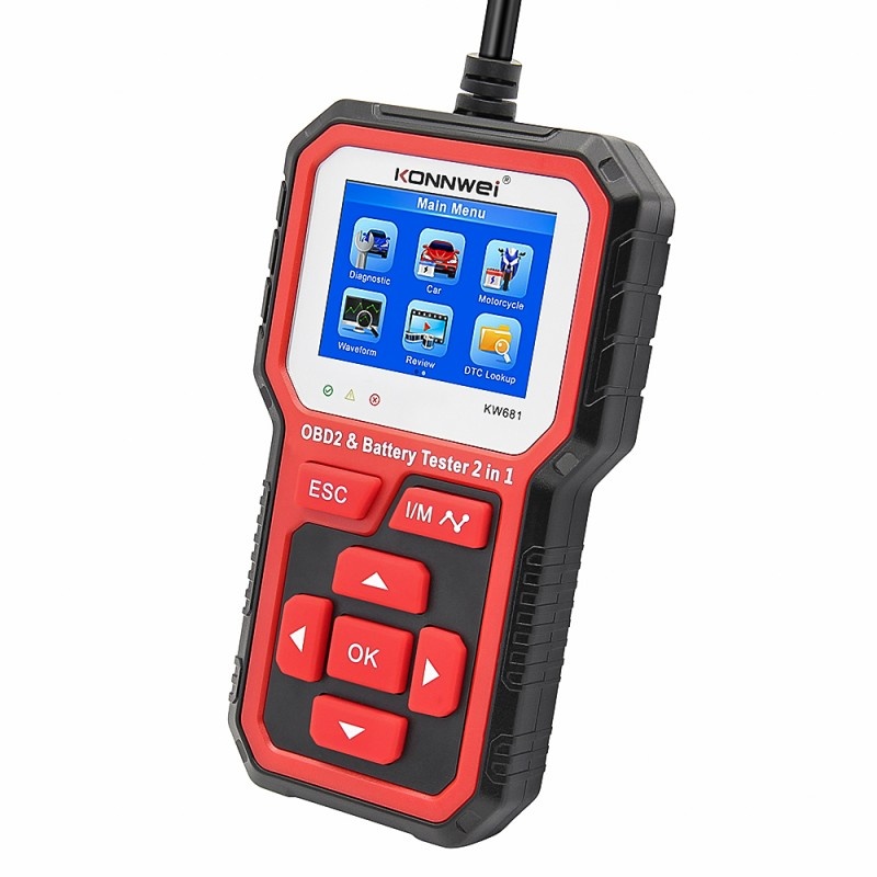 Diagnoza si Tester Baterie Auto 2in1 Konnwei KW681, 6V si 12V, Testare Tensiune, Pornire la Rece, Rezistenta, Stadiu Incarcare, ACID/AGM/EGL/EFB, Compatibil Android si iOS - 3 | YEO