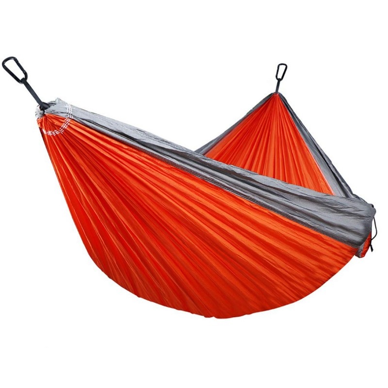 Hamac Portocaliu Tip Parasuta 210T Nylon Portabil si Compact cu Accesorii Incluse Marime 260 x 140cm Greutate Suportata 250kg