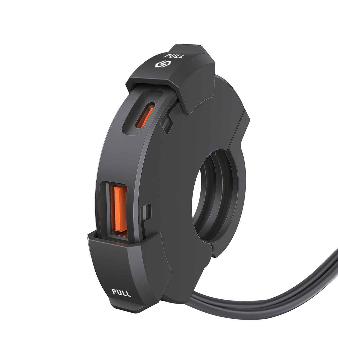 Incarcator USB pentru Motocicleta cu Montare pe Ghidon Techstar®, Dual Port USB-A si USB-C, Incarcare Rapida PD si QC3.0, Waterproof, potrivit Motocileta, Scuter, ATV, Model Slim