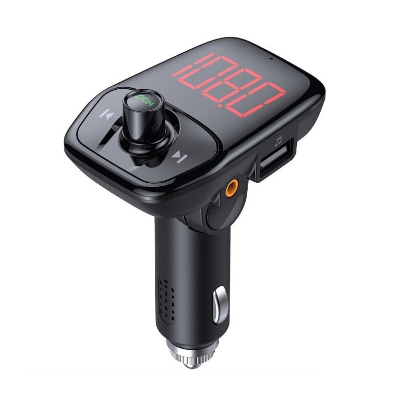 Modulator FM Techstar® T17A, Wireless, Bluetooth 4.2, FM Transmitator, Voltaj Baterie, 2 x USB, Slot MicroSD, AUX