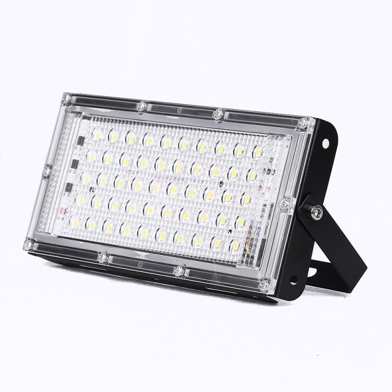 Proiector LED de Exterior Techstar®, 50 W, Culoare lumina 6500 K, SMD, 220 V, IP 65, Unghi iluminare 120°, Suport reglabil, Negru - 1 | YEO