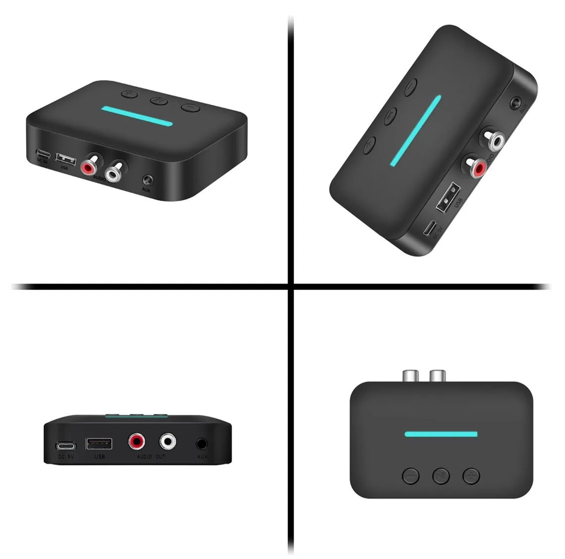 Receiver Audio Bluetooth Techstar T88, Bluetooth 5.3, AUX 3.5mm + RCA L/R, USB Play (U-Disk), USB-C 5V, Distanta 10m, Stereo HiFi - imagine 3