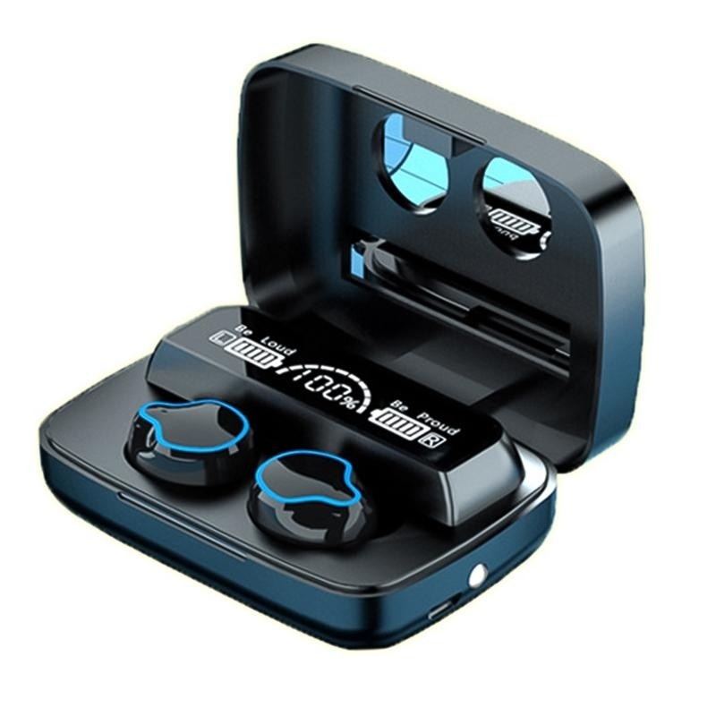 Resigilat Casti Smart Techstar® M9, Wireless, Bluetooth V5.1, Touch, Display Digital, 2000mAh, pentru iPhone Xiaomi Huawei, Negru