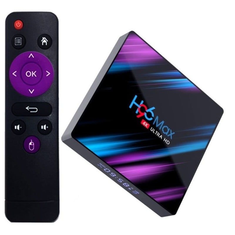 Resigilat Mini PC TV Box H96 Max, Android 9.0, UltraHD 4K, 60fps, 4GB RAM, 32GB ROM, 5G WiFi, Bluetooth 4.1, Cu IPTV