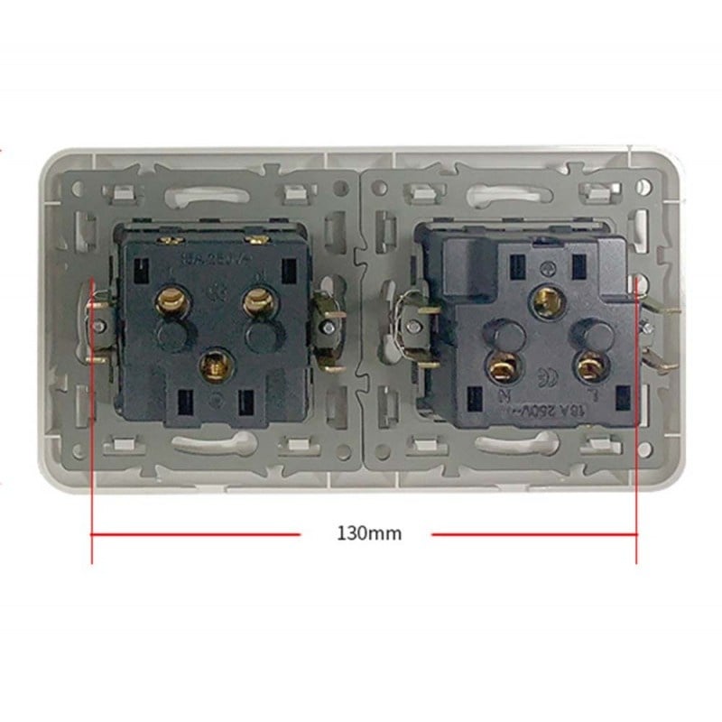 Resigilat Priza Techstar® Crystal TS2, Dubla, Sticla Securizata, Culoare Alb Frost, 16A - 1 | YEO