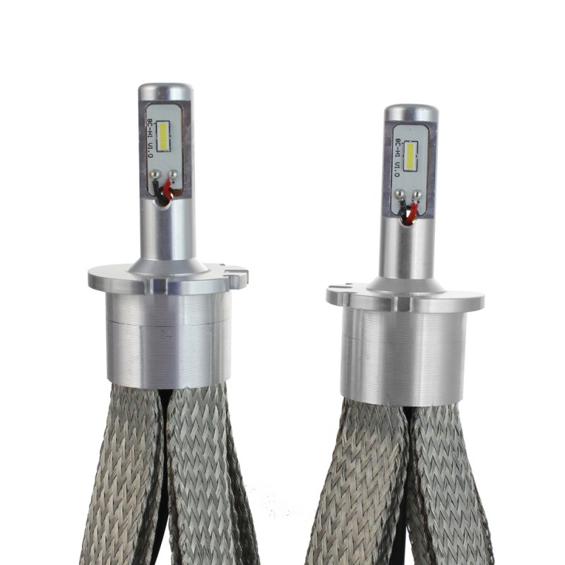 Set 2 LED-Uri Auto Techstar® 8C D4,H7 80w, 8000 Lumeni, 6500K, AUTO, 12-24 Volti, COB, Radiator Aluminiu Si Cupru