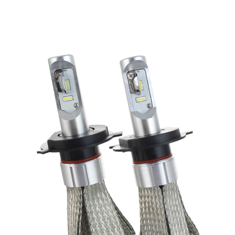 Set 2 LED-uri Auto Techstar® 8C, H4, 30w, 3000 Lumeni, 6500K, AUTO, 12-24 Volti, COB, Radiator Aluminiu si Cupru - 2 | YEO