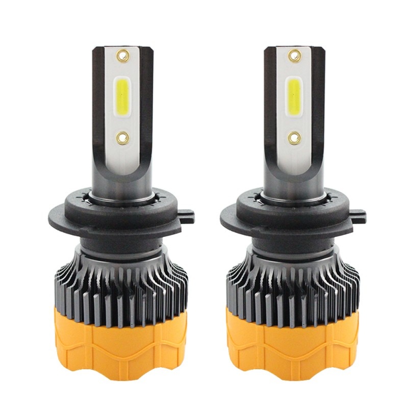 Set 2 LED-uri Auto Techstar® A8, H7, 40w, 4000 Lumeni, 6500K, AUTO, 12-24 Volti, COB, Canbus, Radiator Aluminiu