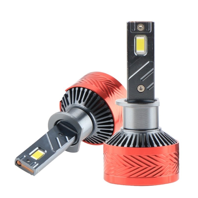 Set 2 LED-Uri Auto Techstar® P14, H1, 120W, 18000 Lumeni, 6000K, 12-24V, Unghi Fascicul 360°, CSP 3570, Canbus, Radiator Aluminiu, Racire Cooling Tech, Argintiu - 1 | YEO