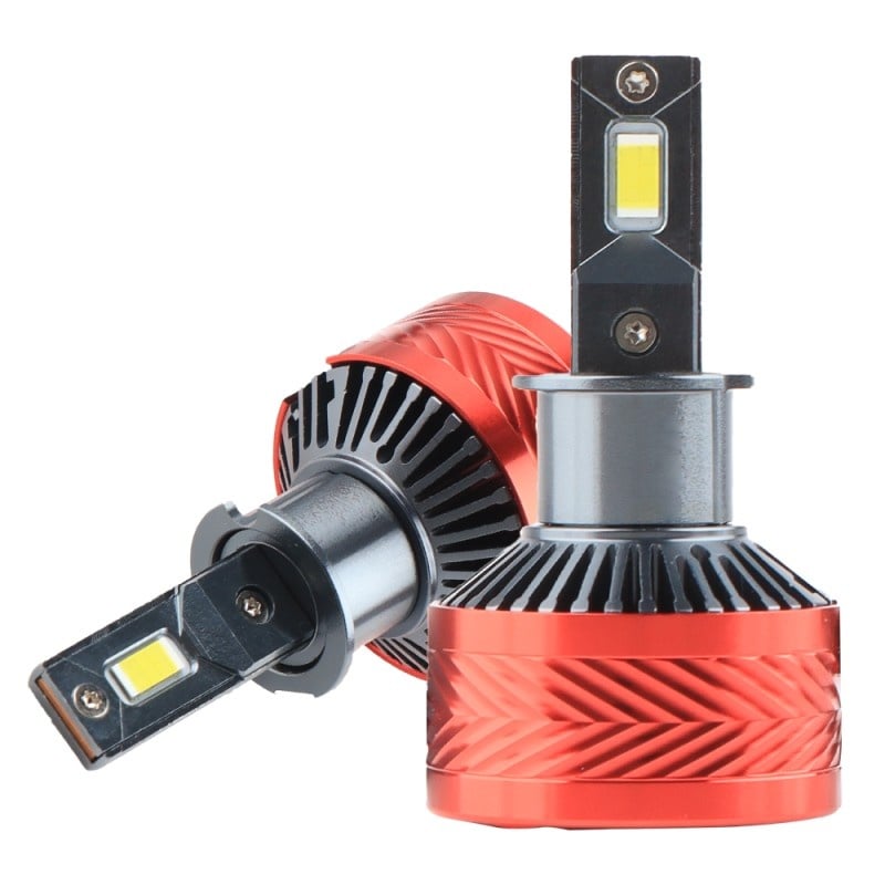 Set 2 LED-Uri Auto Techstar® P14, H3, 120W, 18000 Lumeni, 6000K, 12-24V, Unghi Fascicul 360°, CSP 3570, Canbus, Radiator Aluminiu, Racire Cooling Tech, Argintiu - 2 | YEO