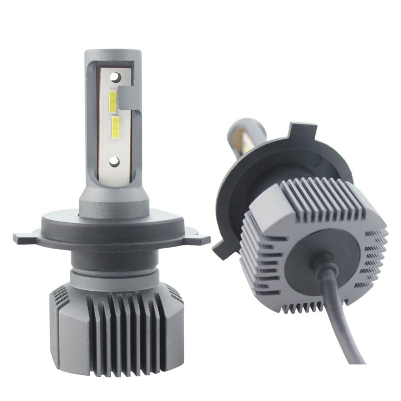 Poze Set 2 LED-uri Auto Techstar® S1, H4, 40w, 4000 Lumeni, 6500K, AUTO, 12-24 Volti, CSP, Canbus, Radiator Aluminiu