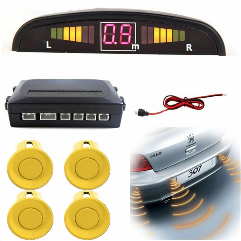 Set Senzori Parcare Auto Detector Parktronic Display Radar Monitor 4 Senzori Galben - 2 | YEO