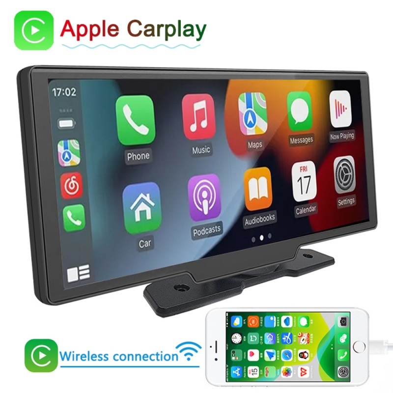 Sistem Multimedia Techstar® Apple Carplay/Android 9006D, Ecran Tactil, 9.3 Inch 1024x600 HD IPS, Bluetooth, Mirror Link, Card TF, Negru