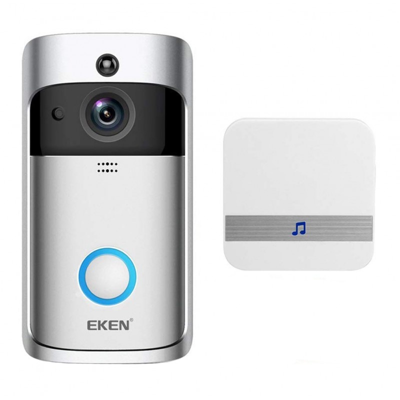 Sonerie Alarma Wireless Smart Eken S1 Pro, Fara Fir, Originala Nightvision, Infrarosu, Sonerie Interior, Comunicare Duala