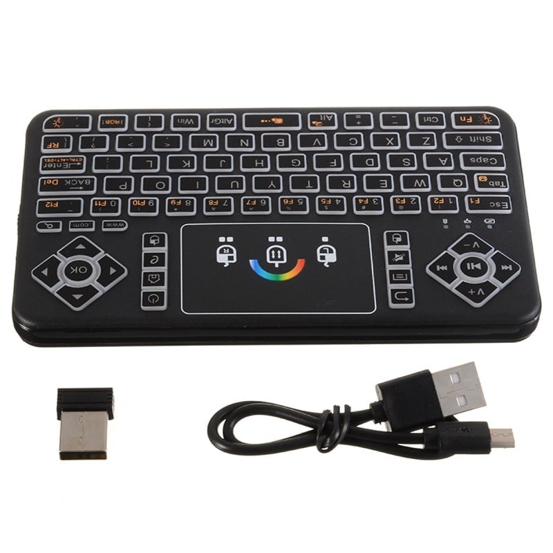 Tastatura Wireless Techstar® Q9 Iluminata RGB , QWERTY, Plug&Play, Tochpad, Tastatura, Mouse - 3 | YEO