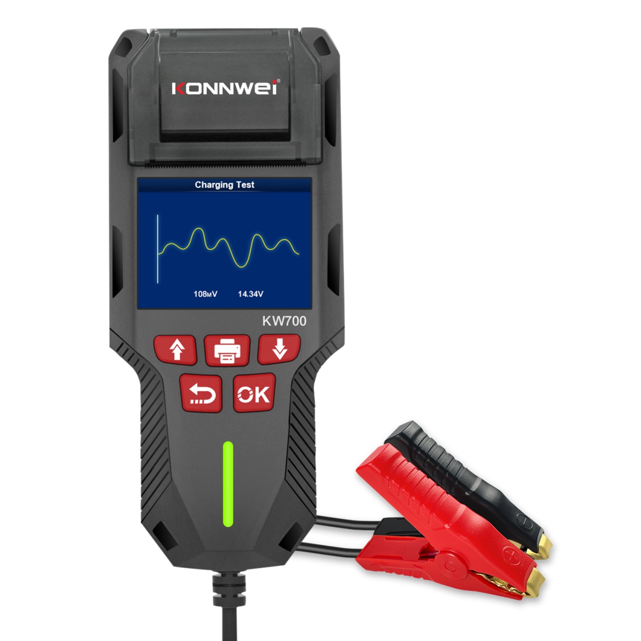 Tester de baterie auto KONNWEI KW700 cu imprimanta integrata, 12V/24V, ecran LCD color, compatibil cu AGM, GEL, EFB, Plumb-acid si Litiu - 2 | YEO