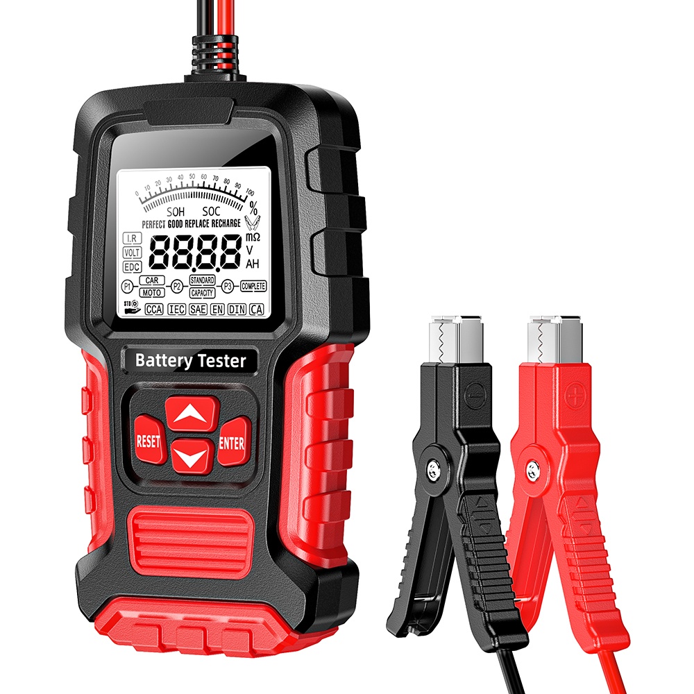 Tester Inteligent de Baterii Foxsur FBT-300, 12V/24V, pentru Auto și Motociclete, cu Ecran LCD 2.7