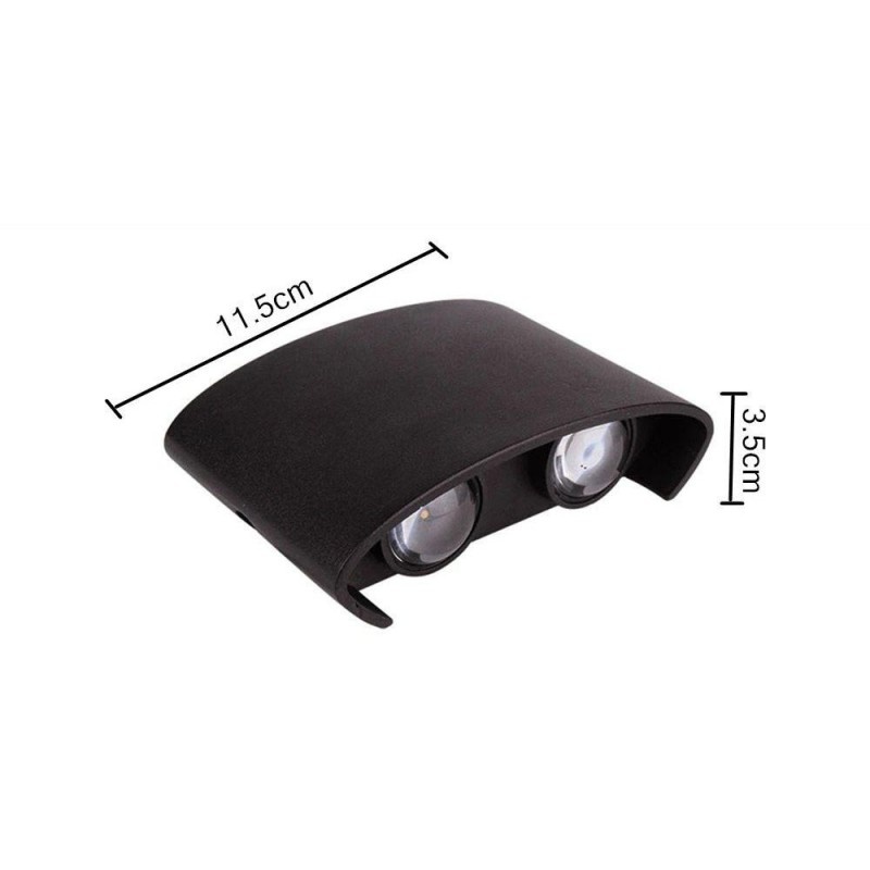 Poze Aplica Exterior Techstar® LED Light C20, Putere 4W, A+, Rezistenta la Apa si Praf, Alb Rece, 6000K, Aluminiu, Negru