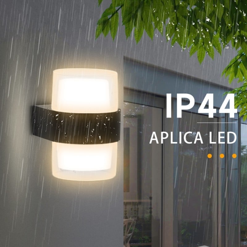 Aplica LED De Perete Interior/Exterior Techstar® 135 R, Putere 10W, Culoare Lumina 3000K, 600 Lm, 13.5x8.2 Cm, IP 44, Negru - 3 | YEO