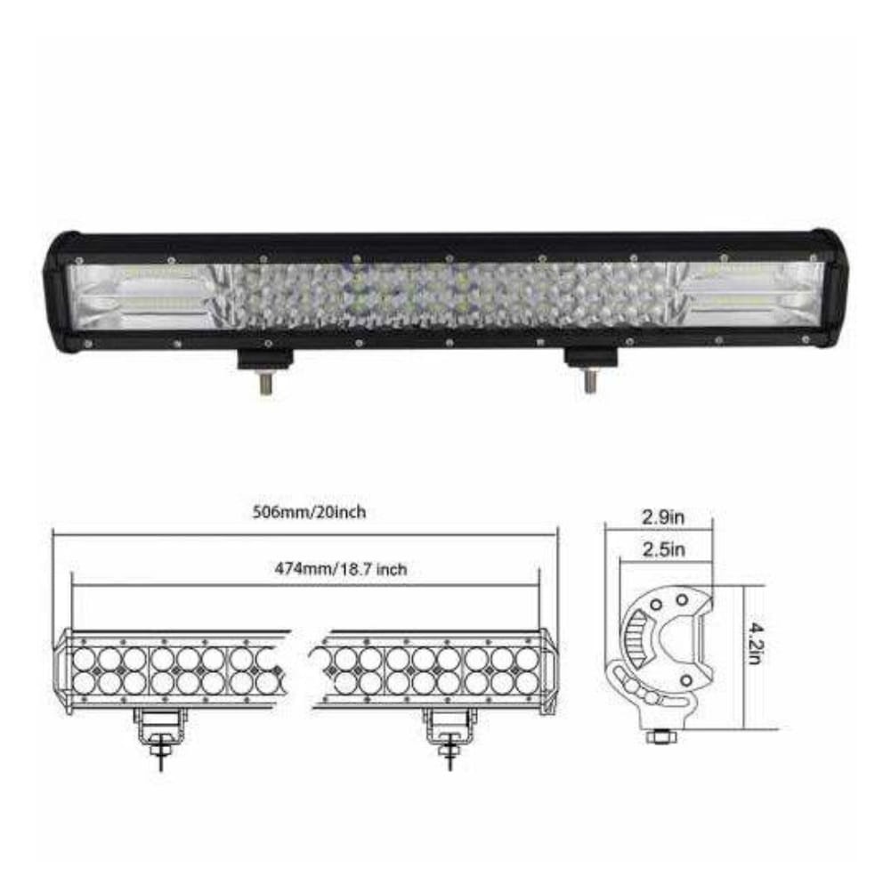 Bara proiectoare LED Auto Offroad Techstar® PNG3, 120W, 12V-24V, 6000 K, 6240 Lumeni, IP 67, 50 cm, Flood Beam 60° cu Leduri CREE XBD, Negru - 1 | YEO