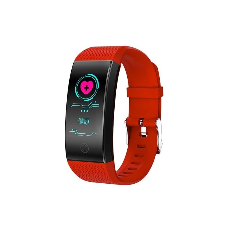 Bratara Fitness Smart Techstar® QW18 ROSU, Monitorizare Cardiaca, Sedentary, Bluetooth, IP65, Ecran IPS - 2 | YEO