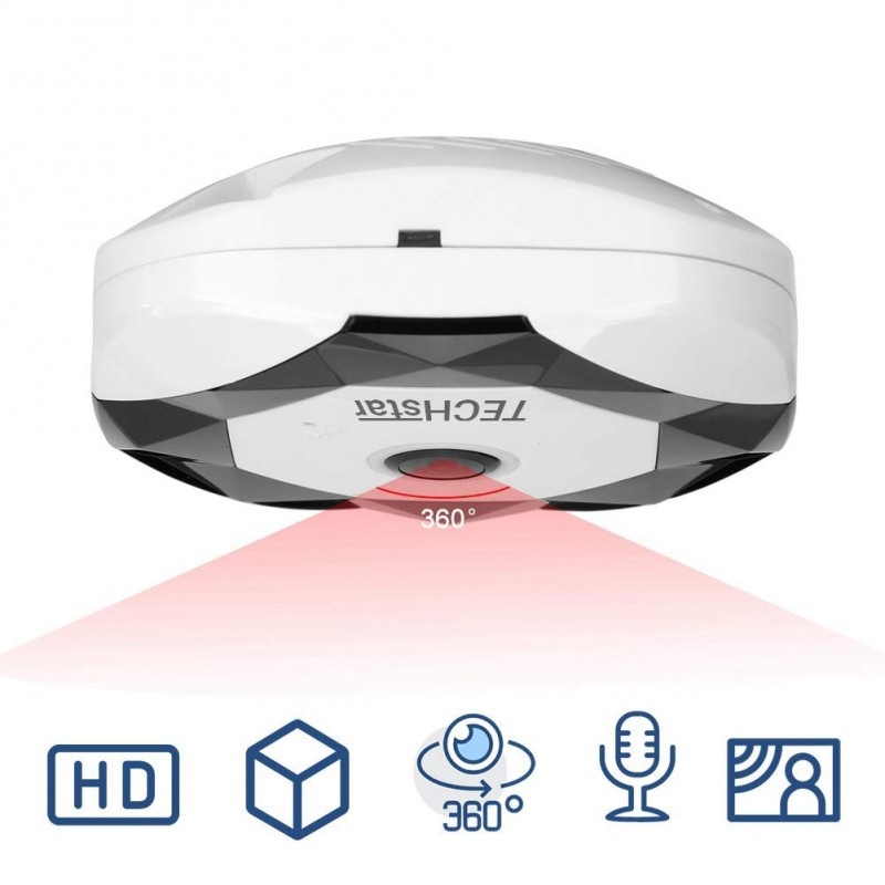 Camera Supraveghere Video Techstar® V380 3603T, Full HD 1080P , Wireless, 360°, Detectare Miscare, Microfon, Difuzor - 3 | YEO