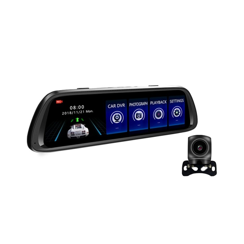 Camera Video Auto Oglinda DVR Dubla FullHD Techstar® K62, Unghi 170°, Display IPS LED 10