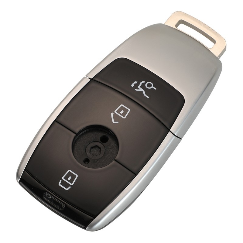 Carcasa cheie auto Techstar® pentru Telecomanda Inteligenta, compatibila cu Mercedes Benz, C200L, E300L, S320, S350L, GLC, 3 Butoane, Negru - 2 | YEO