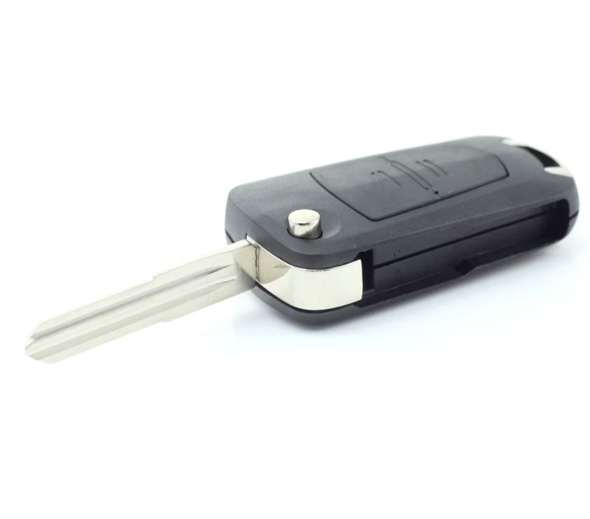 Carcasa cheie auto Techstar, compatibila Opel Astra, Corsa, Vectra, Meriva, tip briceag, cu 2 butoane, lama pe stanga, culoare neagra - 1 | YEO