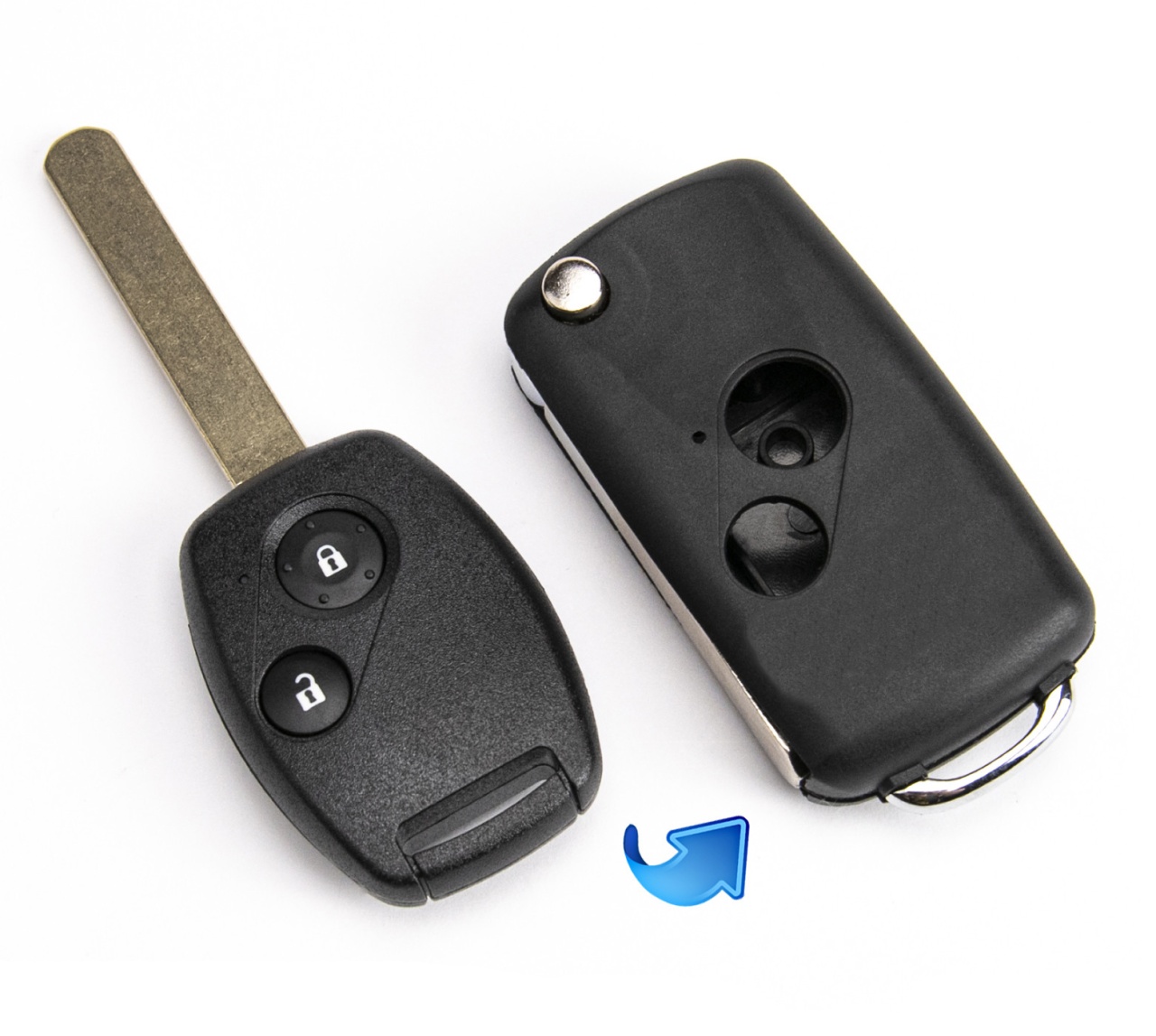 Carcasa cheie auto transformatoare, tip flip Techstar®, cu 2 butoane pentru Honda Accord, Civic, Jazz, CR-V – upgrade compatibil HON66