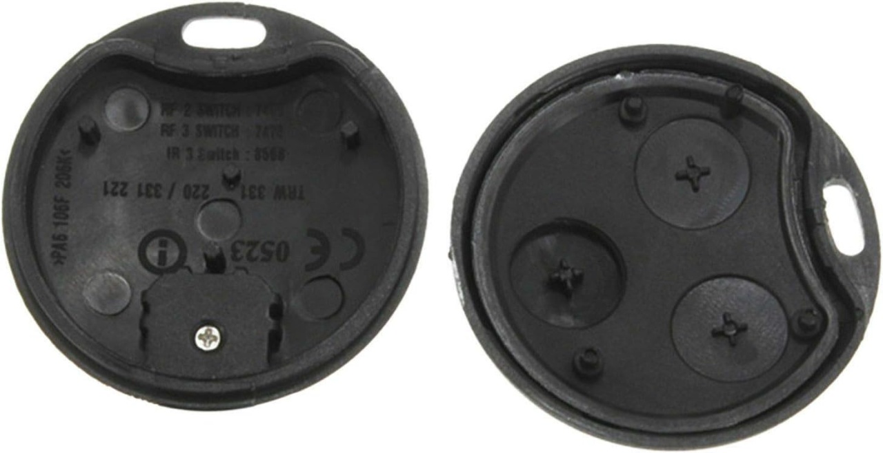Carcasa cheie telecomanda Techstar compatibila Smart Fortwo 450/City-Coupe/Cabrio, Roadster, Forfour, 3 butoane, neagra - imagine 7