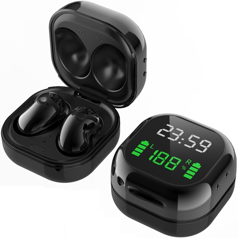 Casti Smart Techstar® S6SE Mini, Display Inteligent, Wireless, Bluetooth V5.1, Touch, 200mAh, pentru iPhone Xiaomi Huawei, Samsung, Negru - 2 | YEO