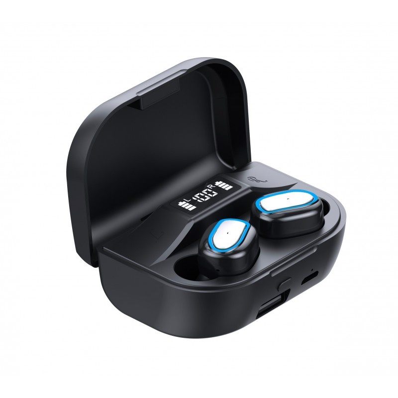 Casti Smart Techstar® TWS S10S , Wireless, Bluetooth V5.0, HD Audio, Touch, IPX6, iOS, Android, 500mAh, Negru