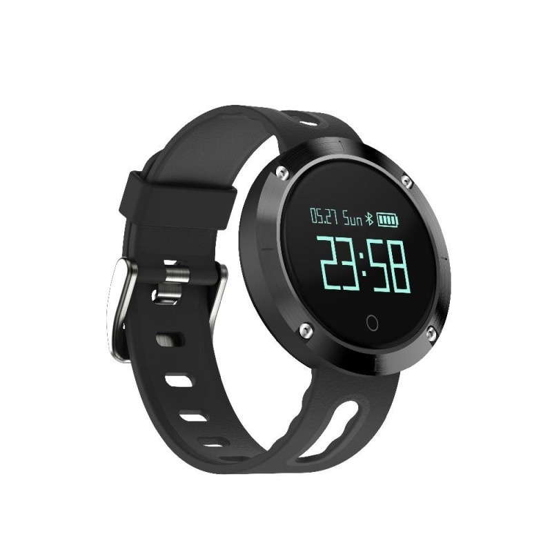 Ceas Smartwatch Techstar® DM58, 1.22 inch IPS, Bluetooth 4.0 + EDR, Monitorizare Tensiune, Puls, Multiple Alerte Unice, Negru - 1 | YEO