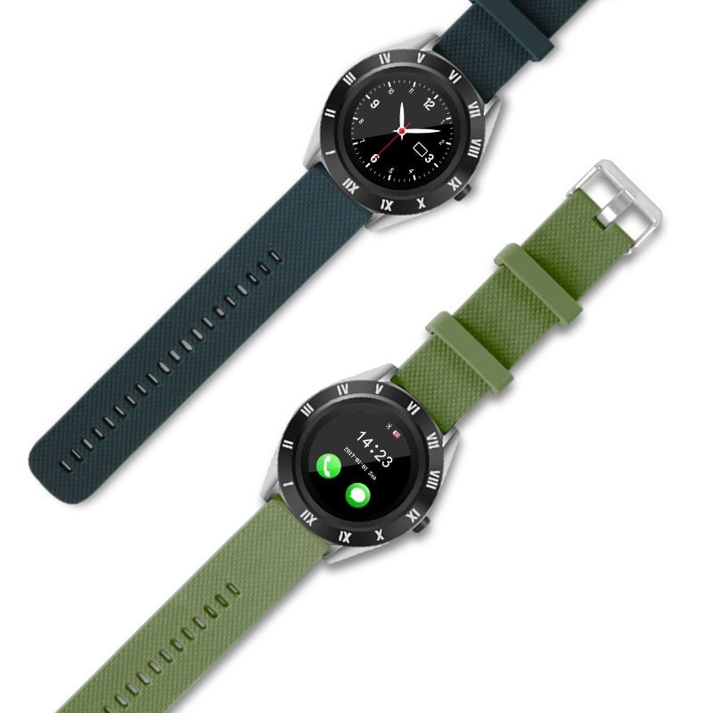 Ceas Smartwatch Techstar® M11, 1.54inch LCD , Bluetooth 4.0 + EDR, Camera Foto, Cartela SIM, Micro SD, Monitorizare Somn, Apeluri si SMS, Notificari, Verde - 1 | YEO