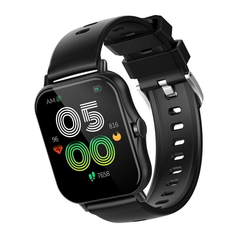 Ceas Smartwatch Techstar® S38, 1.69 inch IPS, Monitorizare Puls, Tensiune, Oximetru, Temperatura, Sedentarism, Bluetooth 5.0, IP67, Negru - 1 | YEO