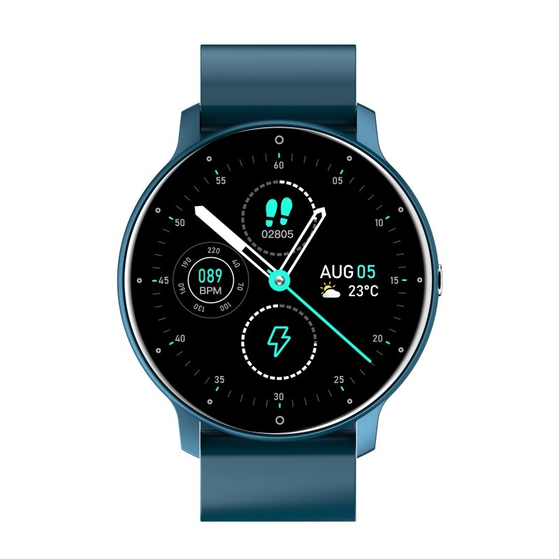 Ceas Smartwatch Techstar® ZL02, Ecran 1.28 Inch TFT, Bluetooth 4.0, Notificari Apeluri/Mesaje, Monitorizare Fitness, Ritm Cardiac Si Tensiune Arteriala, Compatibil IOS/Android, Albastru